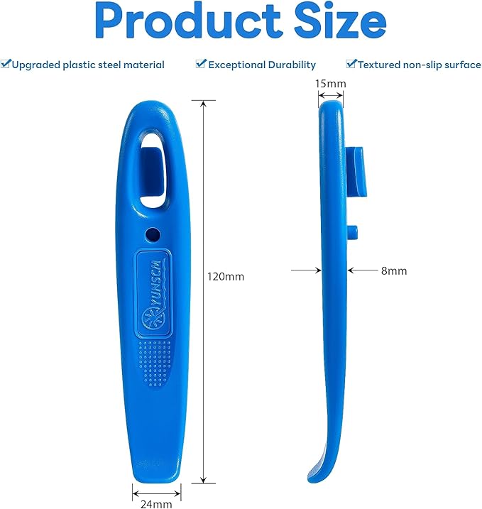 YunSCM 2-Pcs Ultra Strong Plastic Steel Bike Tire Levers, Thickened and Widened Bicycle Tire Levers,Bike tire Replacement Tool,(Blue) Tire Removal Tool for Road Mountain Bike Tires(G231)