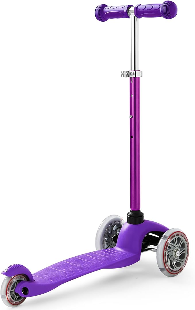 Kids Scooter, Children and Toddler 3 Wheel Kick Scooter for Boys & Girls Ages 2-5, LED Lighted Wheels and 3 Adjustable Height Handlebars, Lean-to-Steer