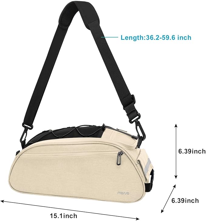MOSISO Bike Rack Bag, Waterproof Bicycle Trunk Pannier Rear Seat Pouch Cycling Bike Carrier Backseat Storage Luggage Saddle Shoulder Bag