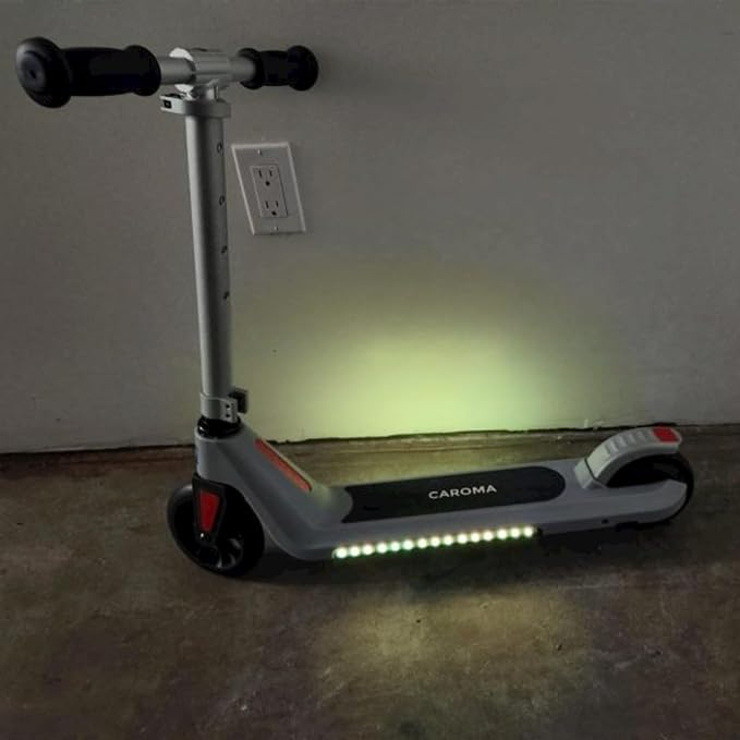 Caroma Electric Scooter for Kids Ages 6-14, 150W/180W Motor,10 MPH Max Speed & 7 Miles,Adjustable Height & Speed,Colorful Lights,LED Display,Foldable Kids Electric Scooter 132 Lbs Max Load