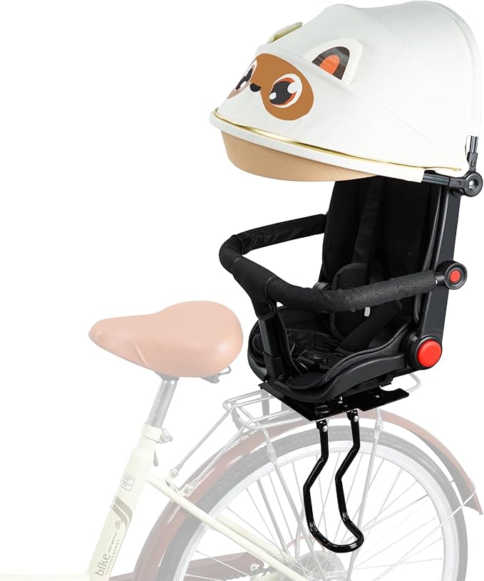 Rear Child Bike Seat, with Rain Shelter Backrest Rear Bike Seat, Foldable Rear Mounted Child Bike Seat, 2025 New Comfortable Child Rear Seat, Suitable for Most Bicycle Rear Frames