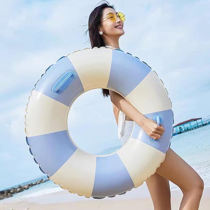 Children Swimming Ring, Inflatable Pool Floats Swim Tube Raft Toy with Fruits Mermaid Decorations Summer Water Fun Lounge Beach Lake Party Supplies for Kids