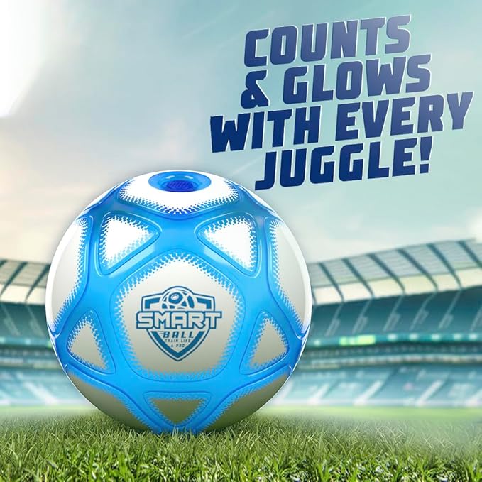 Official SBCB1-A2 Interactive Soccer Training Ball w/Pump - Gift f/Boys & Girls, Counting Ball w/Bright Lights and Voice Sounds - Tracks up to 100 Kicks w/Speaker - Size 5-2 Play Modes