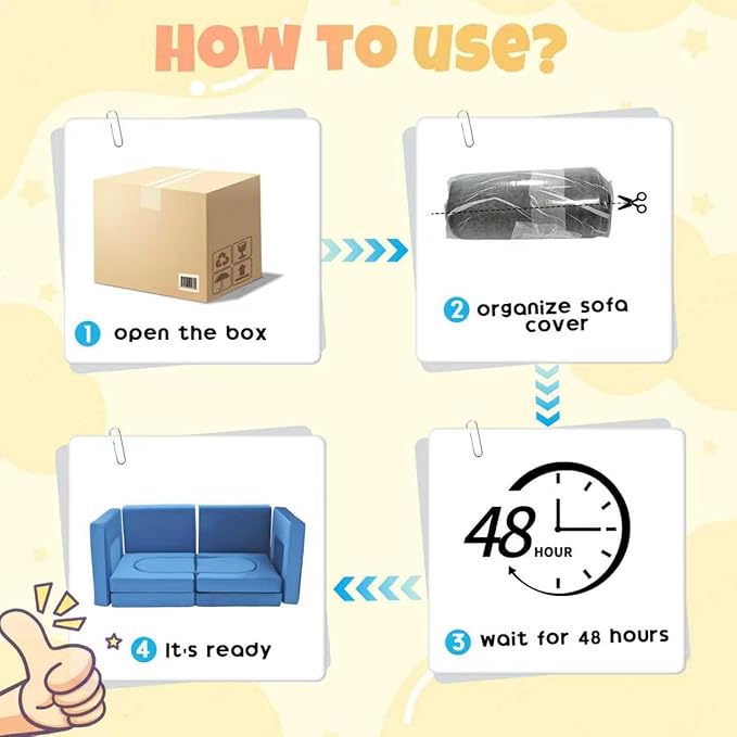 12Pcs Modular Kids Play Couch Multifunctional Foam Toddler Sofa Convertible Kids Sofa Playroom Bedroom Furniture Floor Foam Explorer Couch with Building Fort Feature for Boys and Girls (blue)