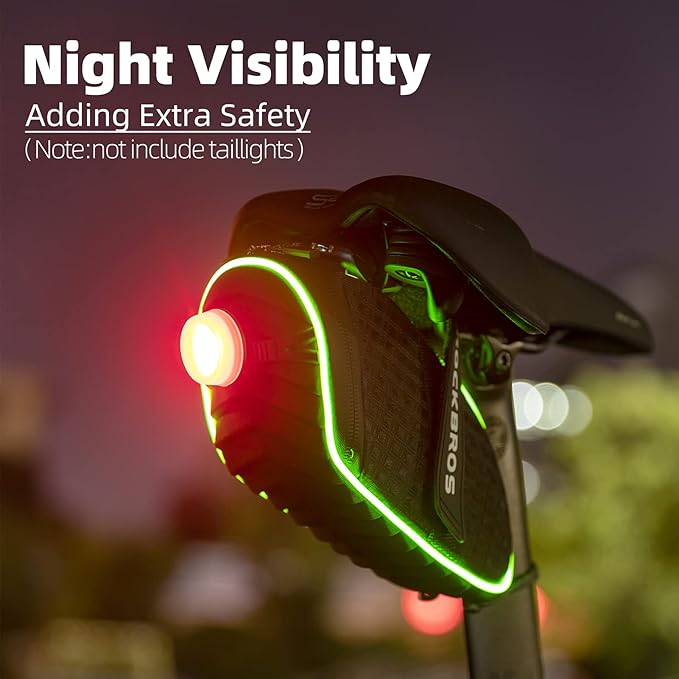 ROCKBROS Bike Seat Bag with LED Light, Waterproof 3D Shell Bicycle Saddle Bag with Rain Cover for Road & Mountain Bikes