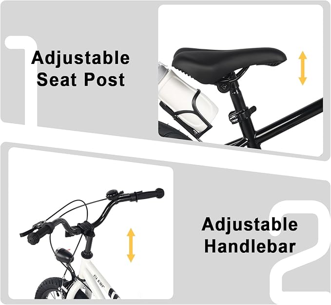 Glerc Fantacy Kids Bike, 12-20 Inch Children Bicycle for 2-13 Years Old Boys Girls, Kids Bicycle with Water Bottle Holder & Headlight & Training Wheels, Multiple Colors