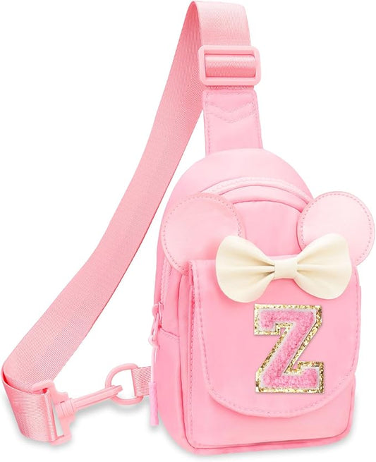 Girls Birthday Gifts for Kids - Initial Pink Small Sling Bags for Girl Fanny Pack Belt Bag for Personalized Crossbody Bags Purse for Kids Daughter Sister Little Girl Gifts Pink Z
