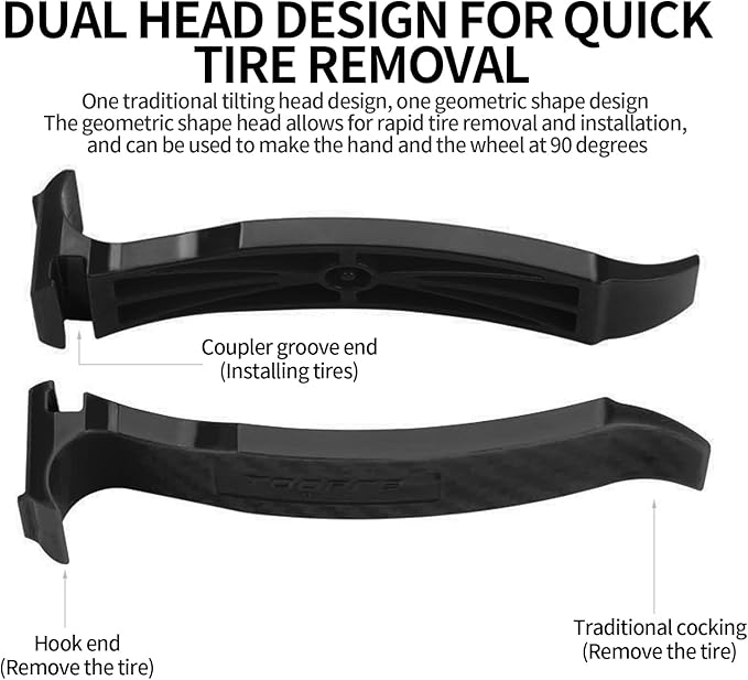 Professional Bike Tire Levers - High-Strength PC Material, Non-Slip Ergonomic Design, Rim Protector for Road/Mountain Bikes(Black)