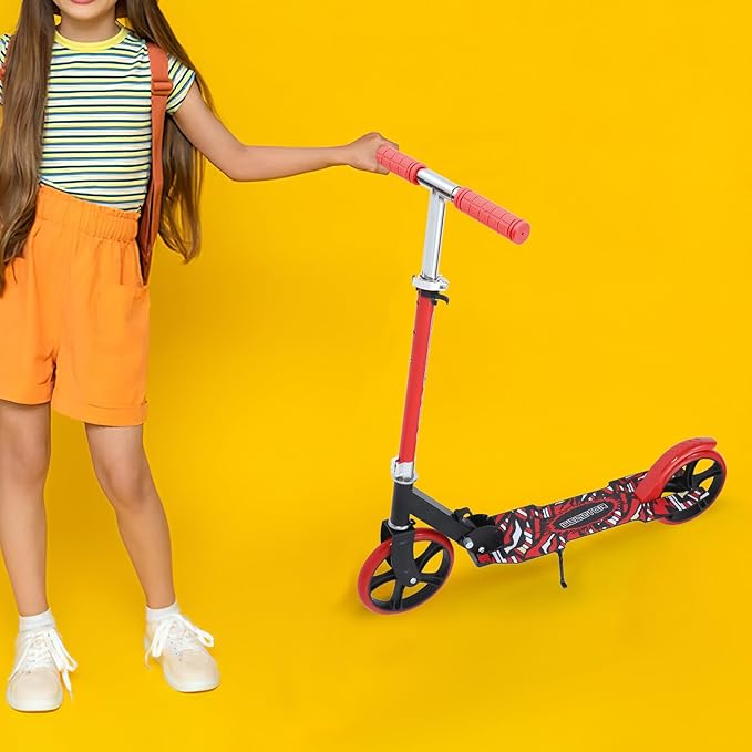 Folding Kick Scooter for Ages Lightweight Collapsible Scooter with Handlebar Height for Boys and Stable Balance Commuter Red