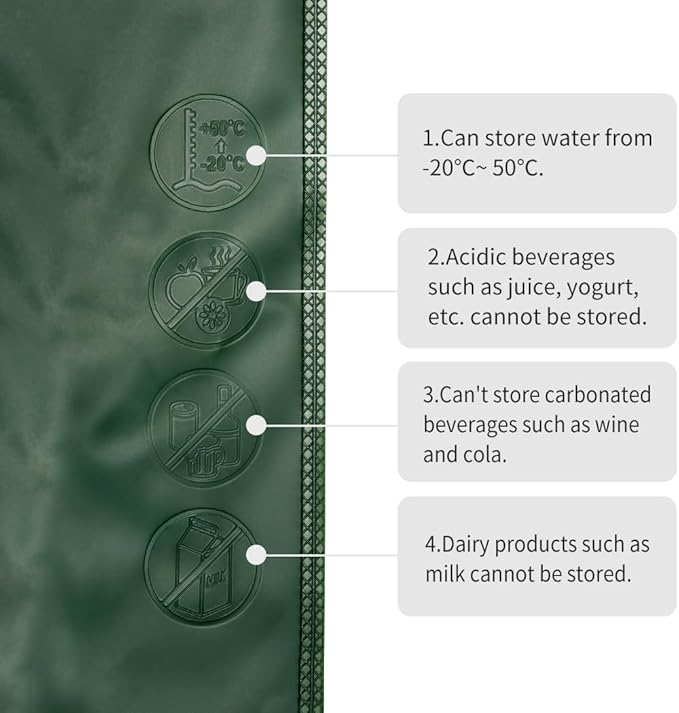 Mini Hydration Bladder 1L-2.5L Leak Proof Hydration Reservoir BPA Free Military Water Bladder Bag Hydration Pack Replacement for Outdoor Camping Hiking