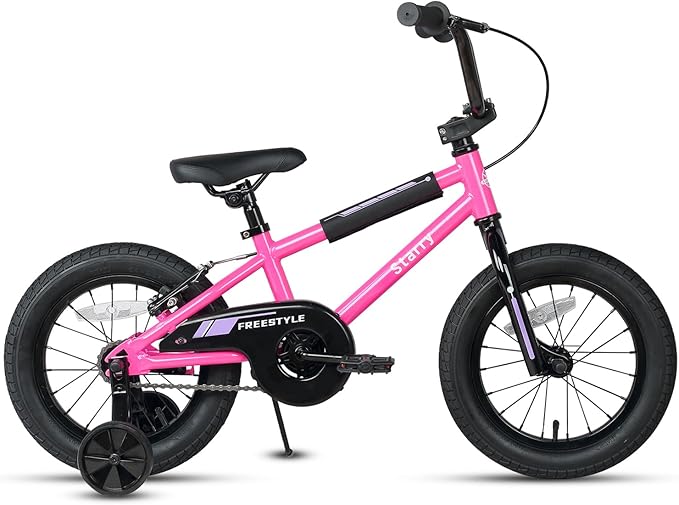 12 14 16 18 Inch Kids Bike BMX Style Bicycle with Training Wheels Coaster Brake for 2-10 Years Old Toddlers Boys Girls Multiple Colors