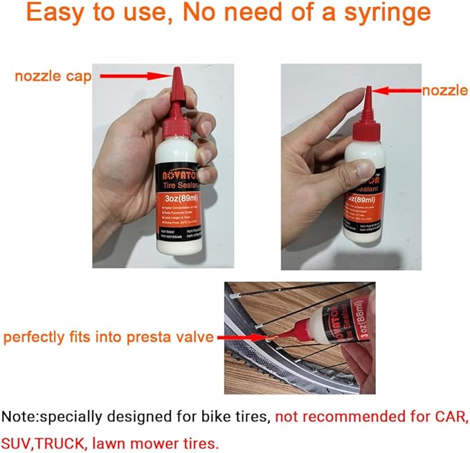 NOVATOR Endurance Bike Tire Sealant for Tubeless, Tubulars, Tubes, Seals Faster, Lasts Longer, Micro-Fiber for MTB, Road, Gravel Bicycle Tires