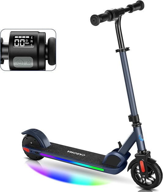 Caroma Electric Scooter for Kids Ages 6-14, 250W/180W/150W Motor & 15 Mph, 85 Mins Ride Time, Adjustable Height & Speed, LED Display, Kids Electric Scooter, Best Gifts for Boys & Girls