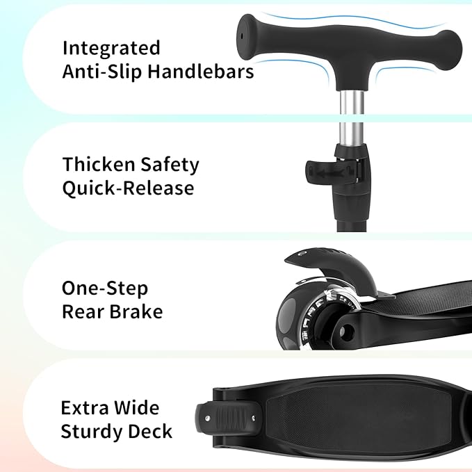 BELEEV Scooters for Kids 3 Wheel Kick Scooter for Toddlers Girls Boys, 4 Adjustable Height, Lean to Steer, Light up Wheels, Extra-Wide Deck, Easy to Assemble for Children Ages 3-12 (Rose Pink)