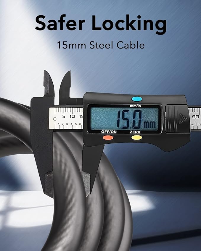 Bike Lock Cable with Combination,High Security 5-Digit Resettable Combination Bicycle Lock Anti-Theft, with Mounting Bracket for Bikes and Scooters