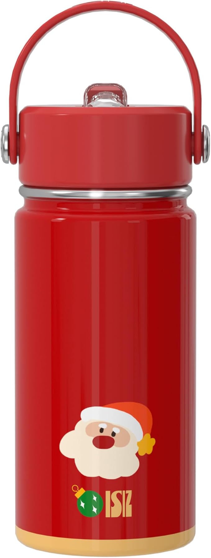 OISIZ Christmas Water Bottle for Kids,14oz Insulated Cup with Straw Lid,316 Stainless Steel Bottles for School,Insulated Tumbler for Holiday Gifts for Kids,Keep Cold for 24 Hours