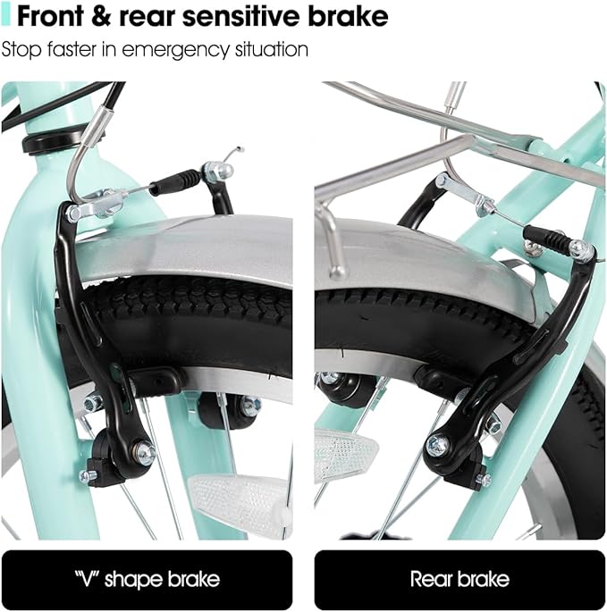 HILAND 26 inch Complete Beach Cruiser Bike for Adults, 7 Speed Step-Through Frame Womens Bicycle with Rear Rack, Retrospec Bike Commuter City Bicycle for Men