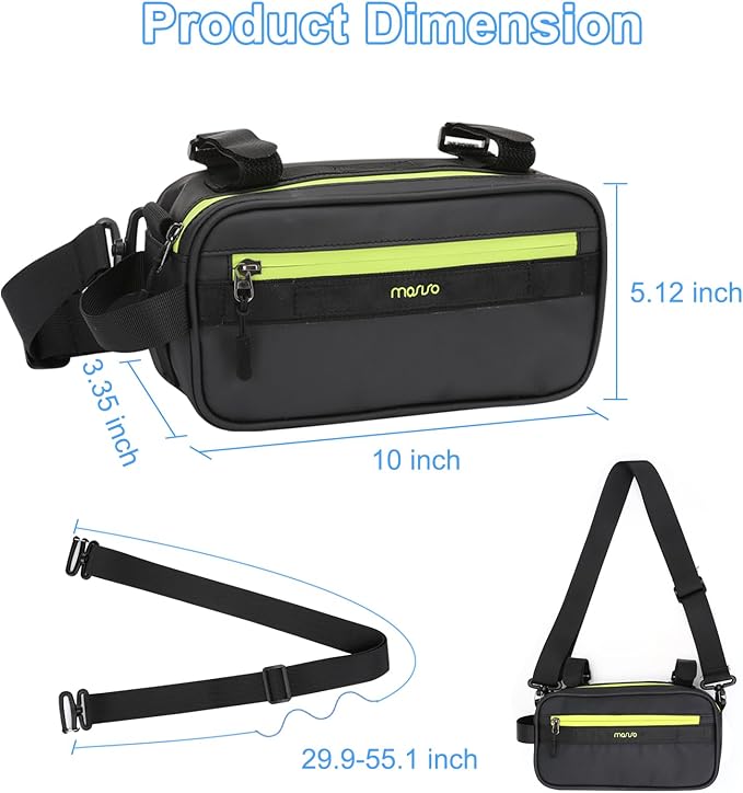 MOSISO Bike Handlebar Bag, Bicycle Frame Case, Multifunctional Waterproof Cycling Front Pouch with Shoulder Strap, Bike Crossbar Front Bag Storage Tool Bag for Women Men Road Mountain Cycling