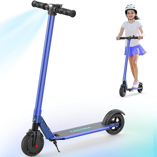Caroma Electric Scooter for Kids Ages 6-14, 250W/180W/150W Motor & 15 Mph, 85 Mins Ride Time, Adjustable Height & Speed, LED Display, Kids Electric Scooter, Best Gifts for Boys & Girls