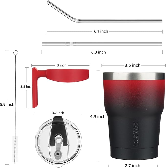 BJPKPK Tumbler With Handle And Straw 10oz Stainless Steel Tumbler With Lid Insulated Coffee Cups,Blood Moon