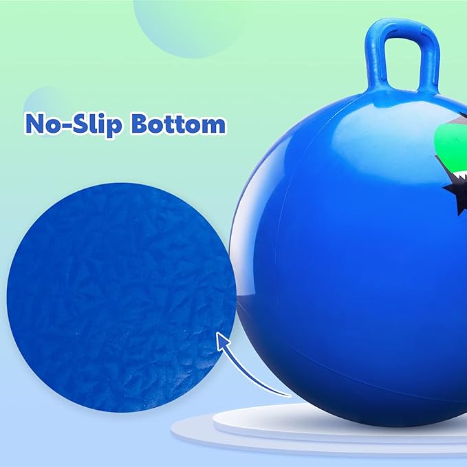 PlayZap Hopper Balls for Kids 3-8, 18 Inches Bouncy Ball with Handle, 18" Inflatable Bouncing Hopper, 45cm Jumping Toys, Garden Hopping Toys Girls Boys Gifts