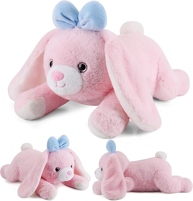 meowtastic Easter Bunny Weighted Stuffed Animals - Easter Rabbit Stuffed Animals, Big Bunny Weighted Plush Pillow - Cute Plush Toys Gifts for Kids & Adults (22" 4.5 lbs)
