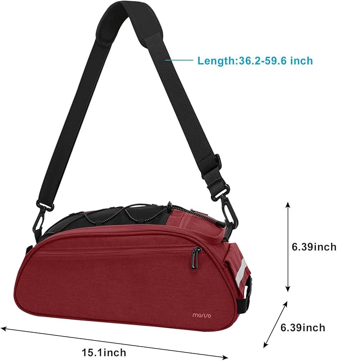 MOSISO Bike Rack Bag, Waterproof Bicycle Trunk Pannier Rear Seat Pouch Cycling Bike Carrier Backseat Storage Luggage Saddle Shoulder Bag