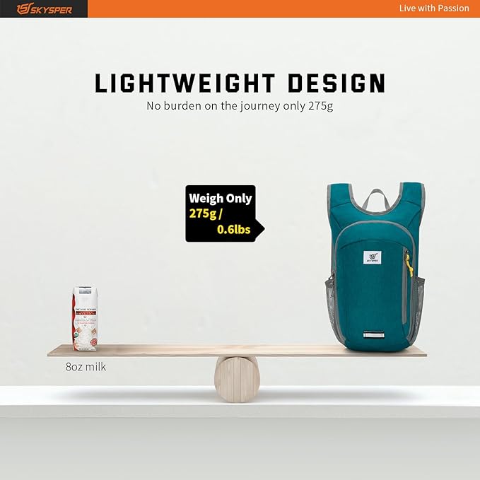 SKYSPER Small Daypack 10L Hiking Backpack Packable Lightweight Travel Day Pack for Women Men