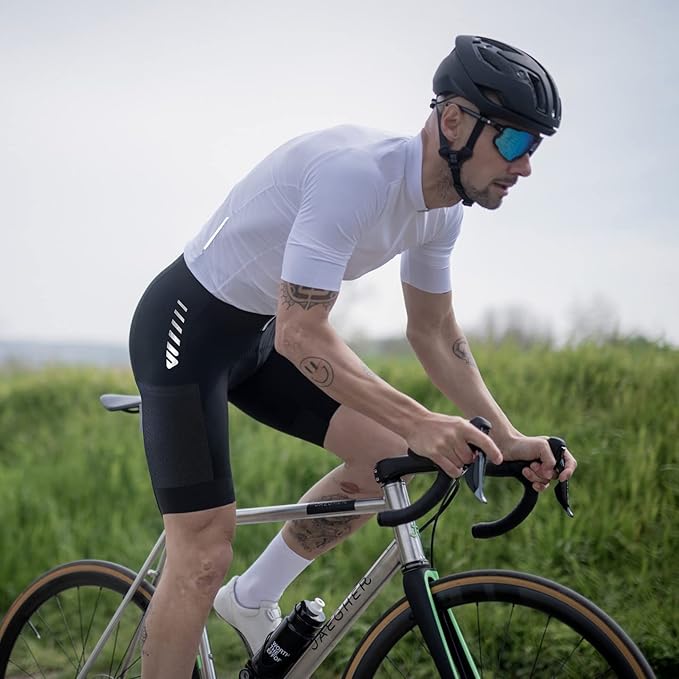 Wulibike Cycling Shorts Men Padded:Tights Highly Elastic Breathable Quick-Drying Road Bike Bicycle Shorts for Men Pockets