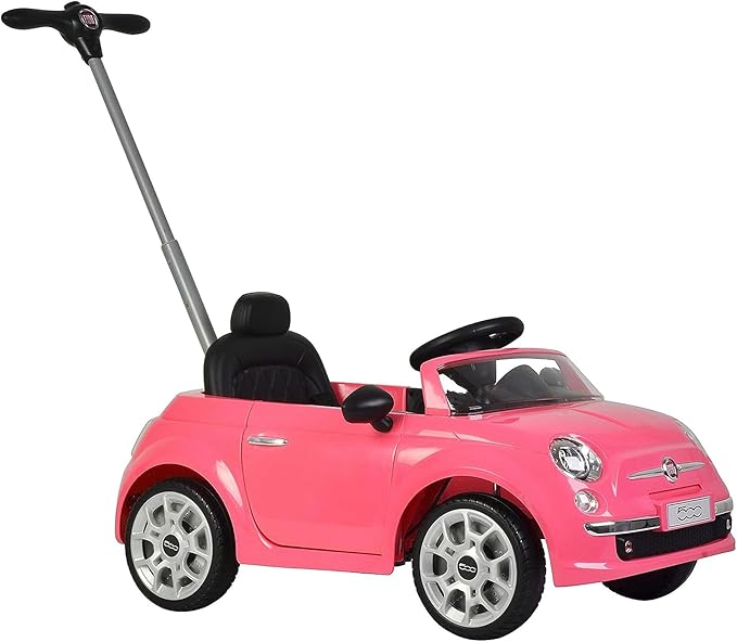Best Ride On Cars Fiat 500 Push Car, Pink, Large