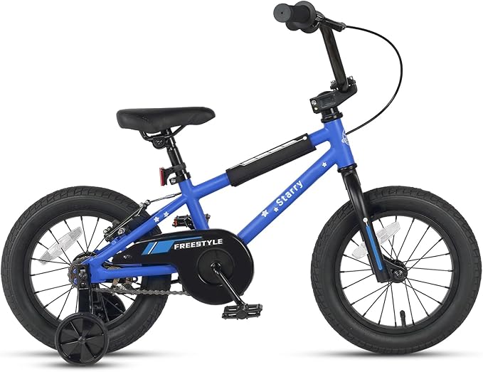 12 14 16 18 Inch Kids Bike BMX Style Bicycle with Training Wheels Coaster Brake for 2-10 Years Old Toddlers Boys Girls Multiple Colors
