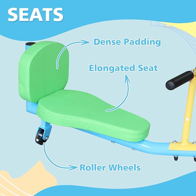 360° Rotating Seesaw Teeter Totter for Kids with backrest Indoor and Outdoor Playground Equipment for Backyard