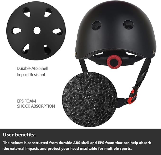 Kids Bike Helmet for Ages 2-14, Adjustable Safety Toddler Helmet with Protective Gear Set, Skateboard Scooter Helmets with Knee Elbow Pads Wrist Guards