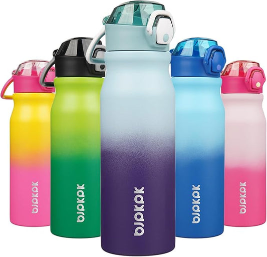 BJPKPK Stainless Steel Insulated Water Bottle With Straw Lid 25oz Reusable Metal Thermo Bottles Keep Cold And Hot,Ocean Dream