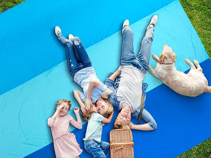 Beach Blanket Waterproof Sandproof Beach Mat 79" X 83"/10'x9'for 2-8 Adults Quick Drying Outdoor Picnic Mat Beach Accessories for Travel, Camping, Hiking