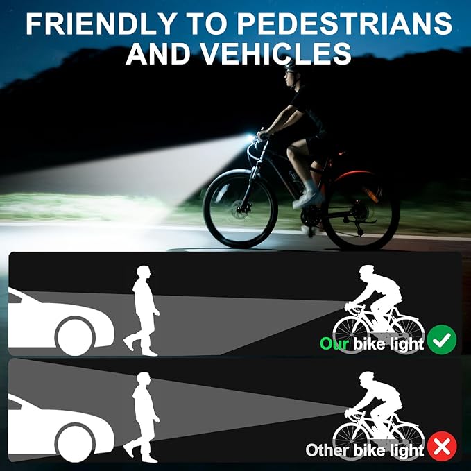 4800 Lumen Bike Lights, USB-C Rechargeable Bicycle Light, Super Bright Bike Lights for Night Riding, IP65 Waterproof Bicycle Headlight, for Commuters Adults and Children