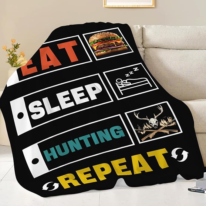 Hunting Blanket Gifts for Men Dad Hunters Throw Blankets Cozy Plush Fleece Deer Decor Flannel Fuzzy for Couch Chair Bed 50"X40"