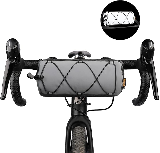 Rhinowalk Bike Handlebar Bag, Bicycle Front Bag Shoulder Bag Storage Bag with Shoulder Strap for Road Mountain Bike Cycling Travel