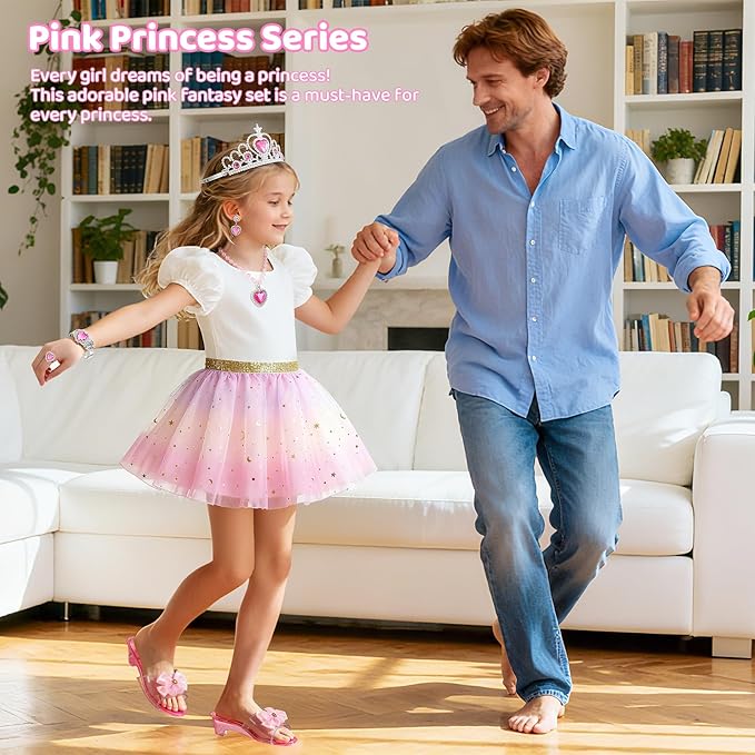 Princess Dress Up Toys and Jewelry Boutique, Girls Role Play Gift Set, Kids Toys for 3-6 Years Girl, Birthday Party Favors, Pretend Play Gifts for Little Girls Aged