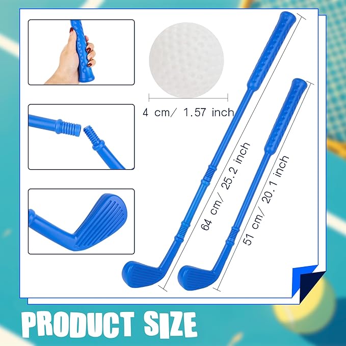 36 Pcs Toddlers Golf Set Plastic Mini Golf for Kids Include 12 Golf Clubs and 24 Balls for Indoor Outdoor Christmas Birthday Party Gifts, 3 Colors