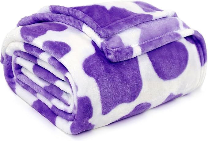 Purple Blanket Small Lightweight Soft Cozy Kids Lavender Throw Blanket Cute Purple Stuff Bedroom Decor for Toddlers Teens Girls Women