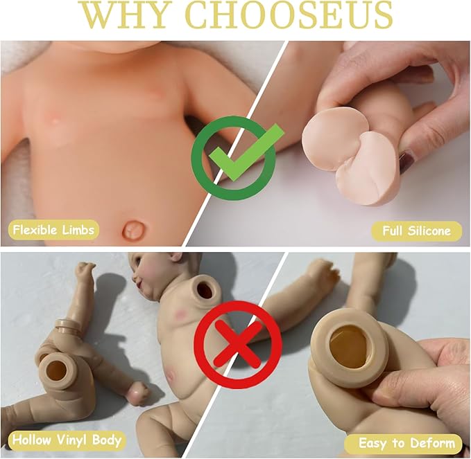 18.9 in Full Silicone Reborn Baby Dolls, 1:1 Lifelike Newborn Dolls Non Vinyl Realistic Reborn Toddler Dolls Boy Washable Sleeping Doll