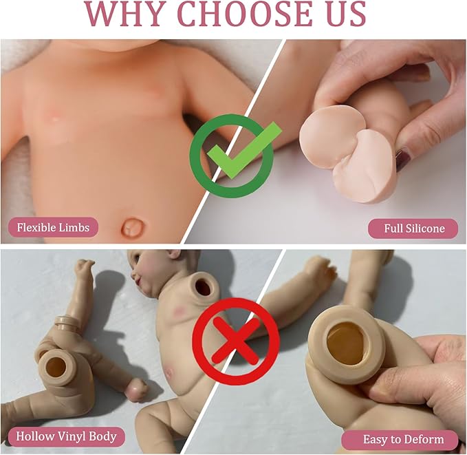 17.3 in Full Silicone Reborn Baby Dolls, 1:1 Lifelike Newborn Dolls Non Vinyl Realistic Reborn Toddler Dolls Boy Washable Sleeping Doll