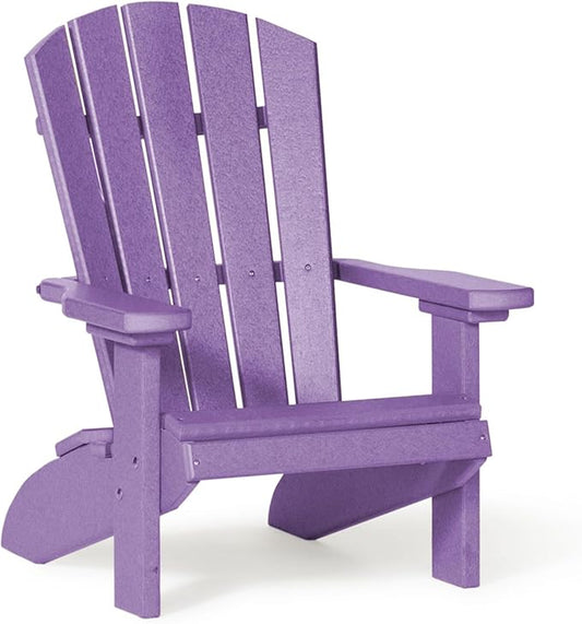 DutchCrafters Poly Kids Adirondack Chair, Outdoor Chair for Kids Ages 3–8, Durable Child-Sized Patio Seating for Camping and Backyard Play - Amish Made in USA (Purple)