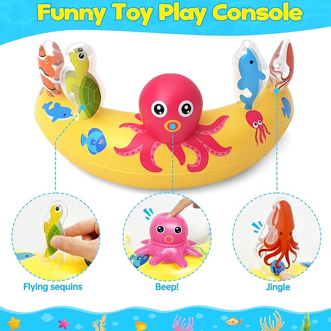 ZIZZ Baby Pool Float with Canopy - 2025 New Inflatable Baby Swim Float with UPF50+Sun Protection, Baby Infant Pool Float with Toy Play Console Adjustable Seat for Toddler Kids Aged 6-36 Months