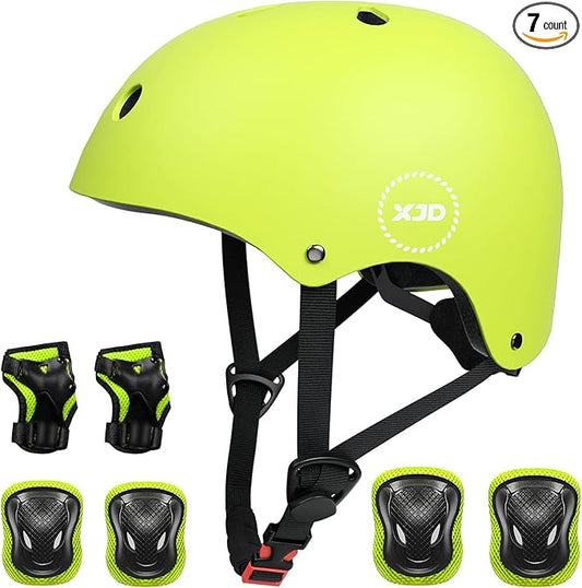 XJD Kids Bike Helmet,Multi-Sport Protective Gear Set for 3-5-8-14 Years Boys Girls with Knee and Elbow Pads Wrist Guards fit Roller Skates,Cycling,Skateboarding,Skating Scooter