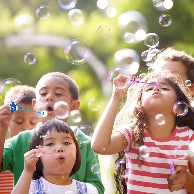 AFZMON 24Pcs Shark Party Favors Bubble Wands for Kids, Under The Sea Mini Bubbles Wand Toys, Ocean Birthday Party Supplies Goodie Gift Bag Stuffers Pinata Classroom Prizes