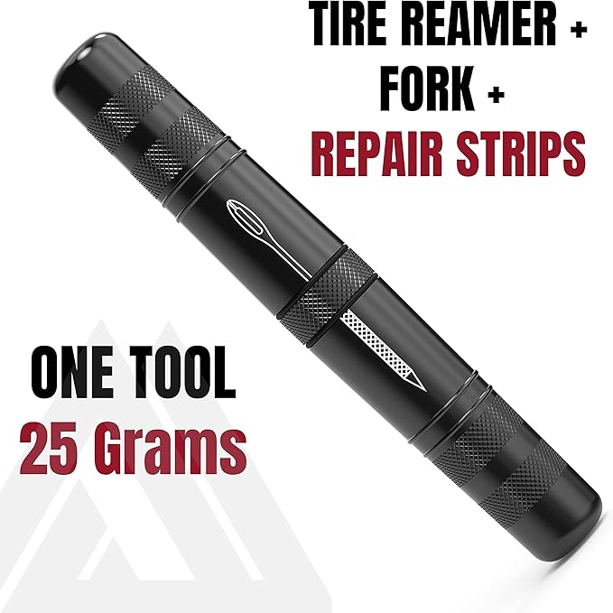 KOM Cycling Tubeless Tire Repair Kit for Bikes 8 Colors! Fixes Mountain Bike and Road Bicycle Tire Punctures