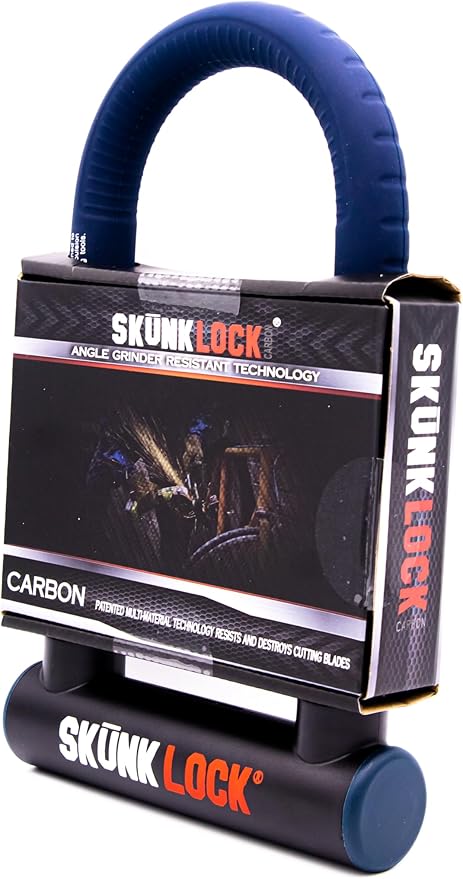 Carbon Angle Grinder Resistant Deterrent U Lock for Bike Motorcycle Patented Blade Destroying Multi Material Anti Grinder Technology