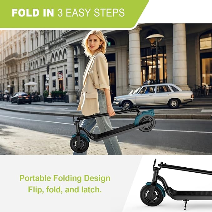 Electric Scooter Adults, Foldable E Scooter for Adults,500W Motor, 19 Mph, 21 Miles, 10" Tires Heavy Duty E-Scooter